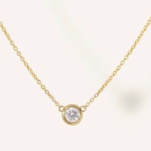 Vrai & Oro Solitaire Diamond Necklace - Solid 14k Gold